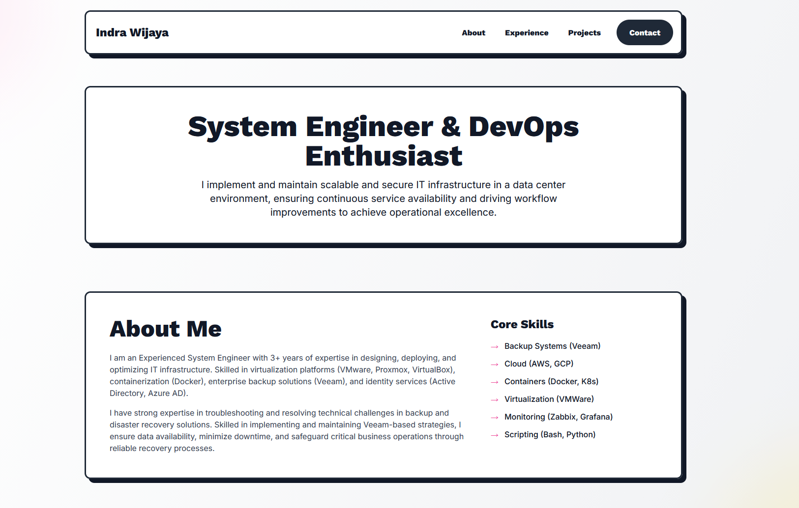 Web Portfolio Sebelum